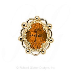 GS103 CIT - 14 Karat Gold Citrine Slide 